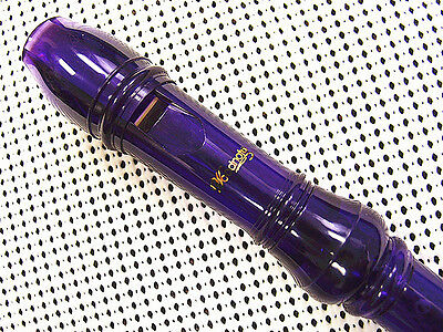 Translucent Purple Soprano Recorder-baroque Fingering+cleaning Rod